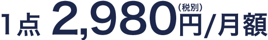 1点 2,980（税別）/月額